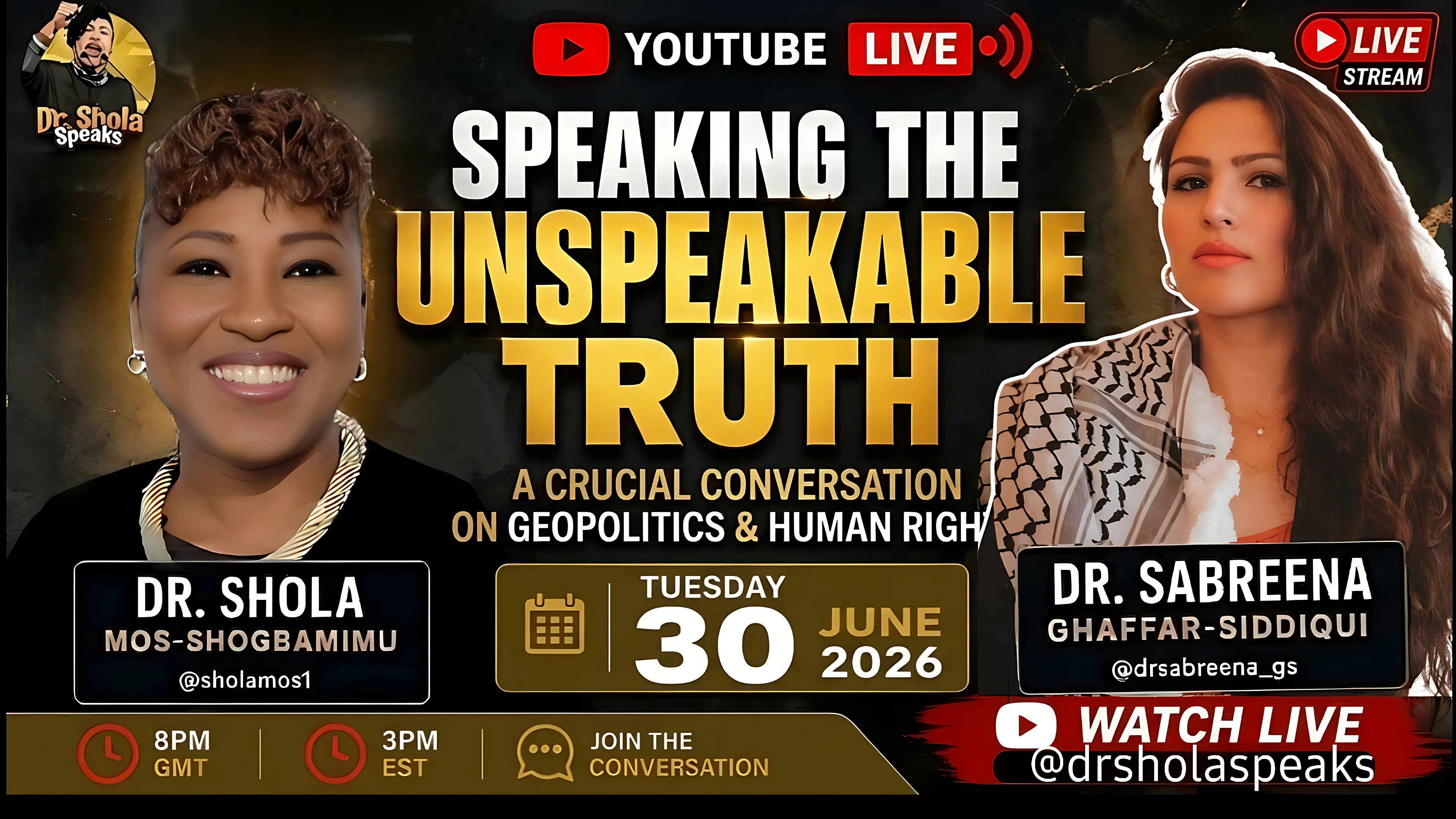 Speaking the Unspeakable Truth YouTube live graphic
